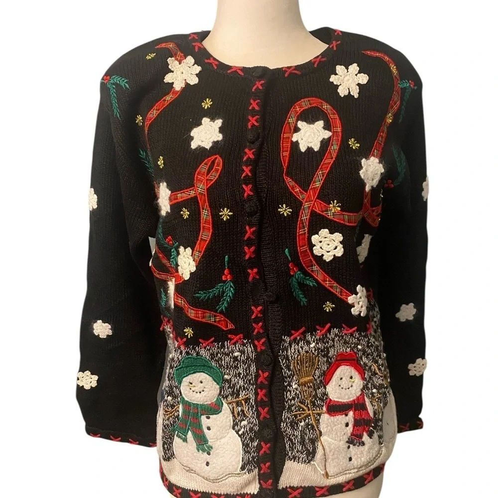 Studio Ho Ho Ho Snowmen Christmas sweater - Picture 1 of 12